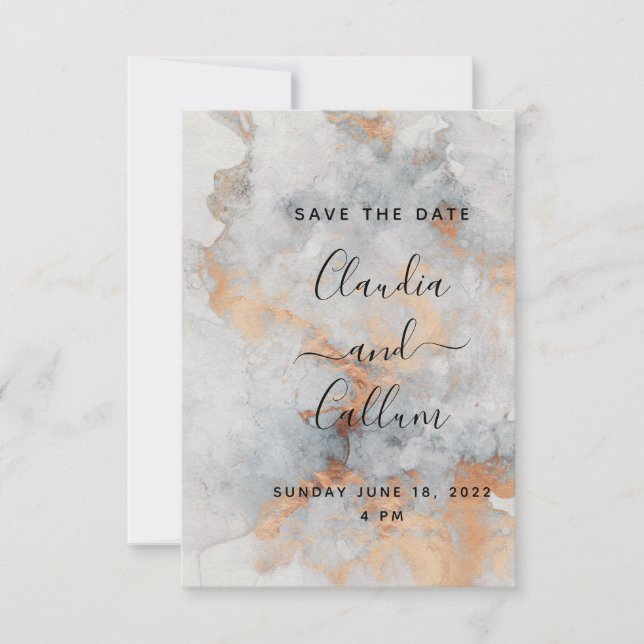 Copper Quarry Wedding Save The Date Card (Front)