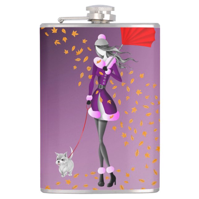 Copper Rain Purple Hip Flask (Front)