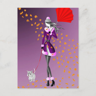 Copper Rain Purple Postcard