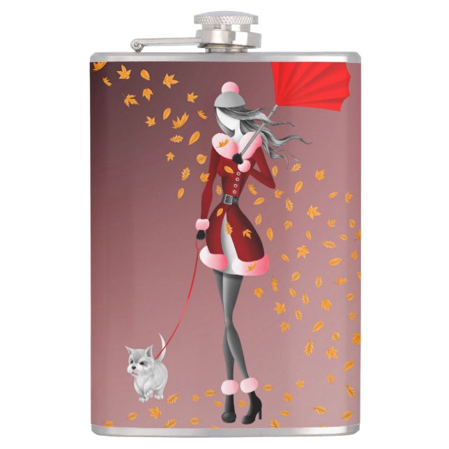 Copper Rain Red Hip Flask (Front)