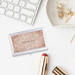 Copper Rose Bokeh Personalized Business Card Holder<br><div class="desc">Elegant business card case features a background of bokeh lights in shades of copper and rose gold,  with your name,  monogram or company name in the centre.</div>