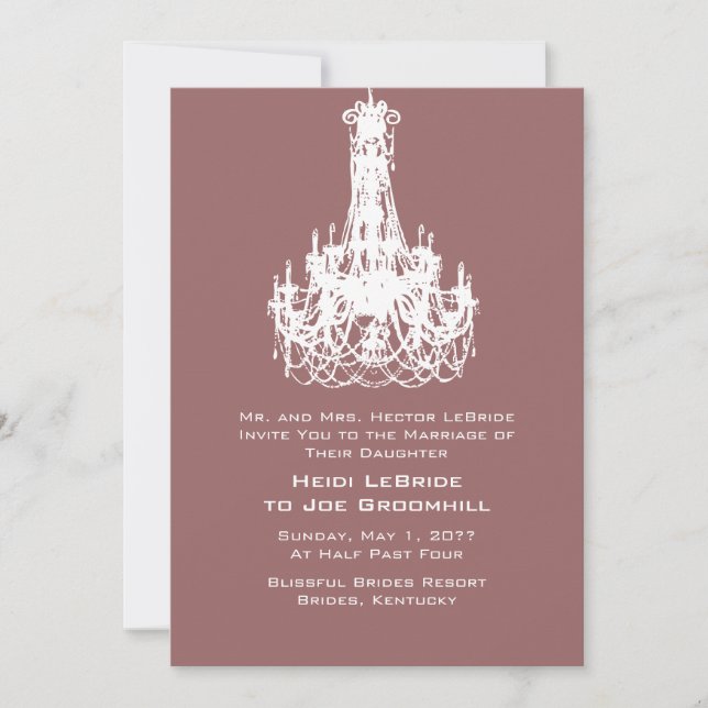 Copper Rose Cute Colour Complementing Wedding Invitation (Front)