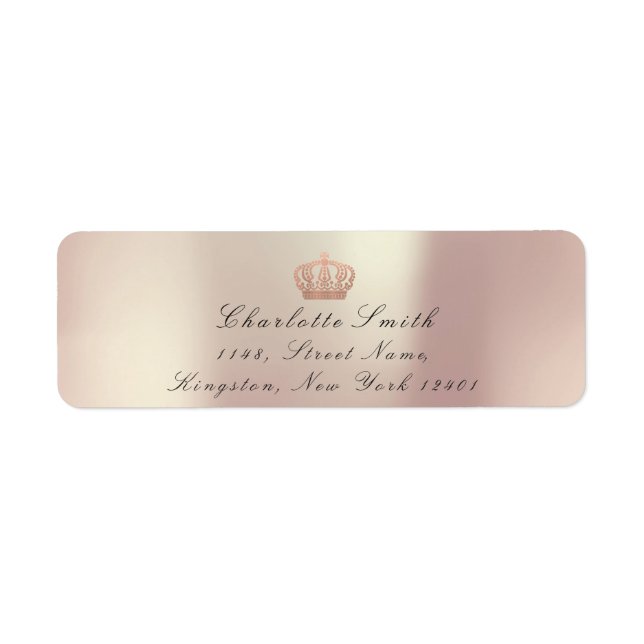 Copper Rose Glitter RSVP Crown Princess Bridal (Front)