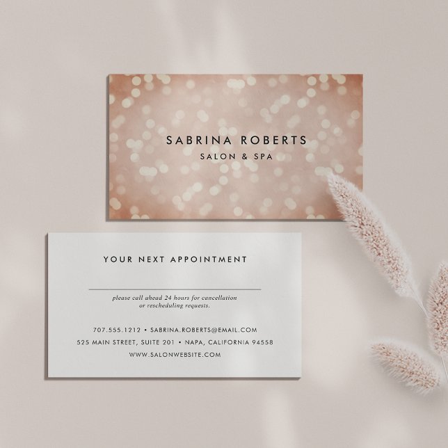 Copper Rose Gold Bokeh Appointment Card (Creator Uploaded)