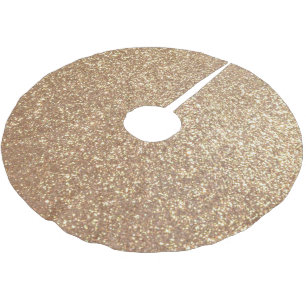 Copper Rose Gold Metallic Glitter Brushed Polyester Tree Skirt