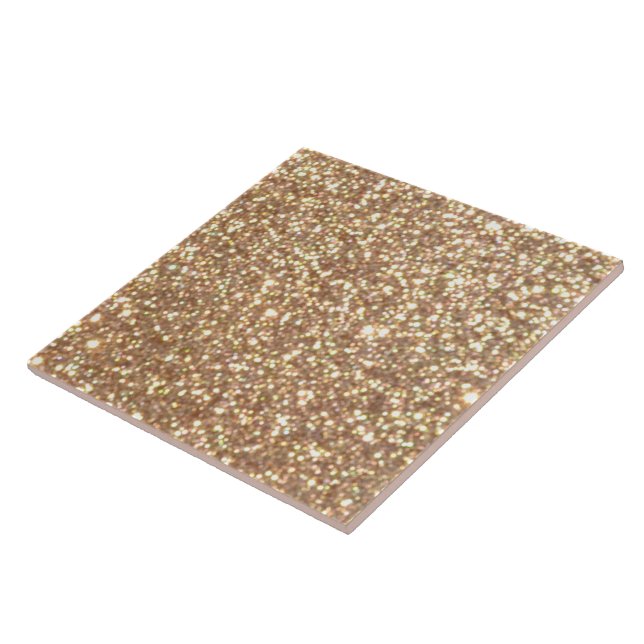 Copper Rose Gold Metallic Glitter Tile (Side)