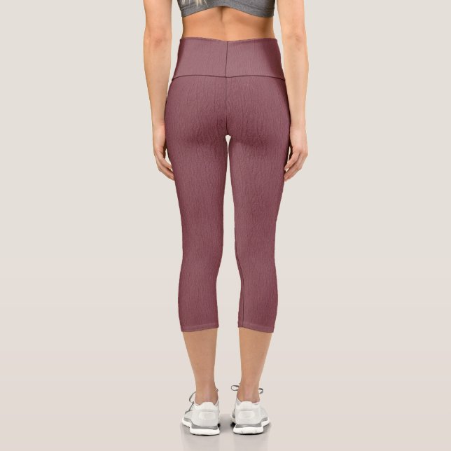 Copper Rose Solid Plain Colour Capri Leggings (Back)