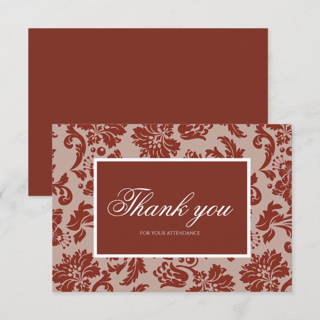Copper rust custom thank you card (Front/Back)