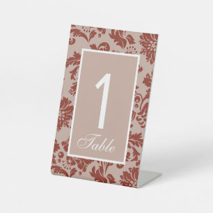 Copper rust damask wedding custom pedestal sign
