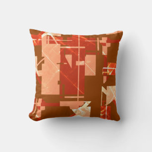 Copper Rust Patterned Effect on Rust MCM Look Throw Pillow