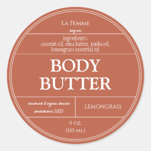 Copper Rust & White Boho Cosmetic Product Label