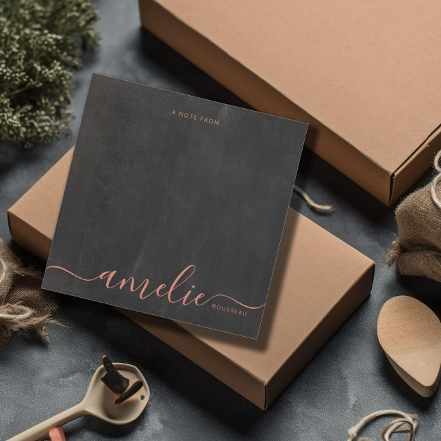 Copper Script Calligraphy Monogram Chalkboard Card (Creator Uploaded)