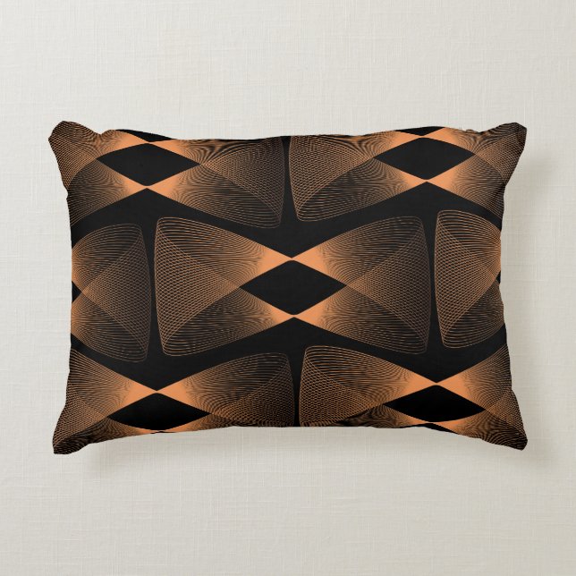 Copper shades, abstract linear tile accent pillow (Front)