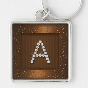 Copper Shimmer and Sparkle with Monogram Keychain