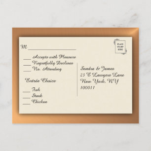 Copper Shine Menu RSVP