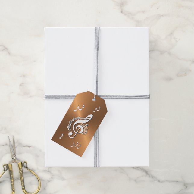 Copper Shine Music Gift Tags (With Twine)