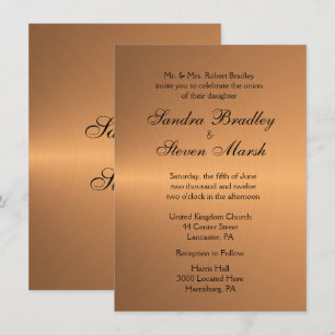 Copper Shine Wedding Invitation