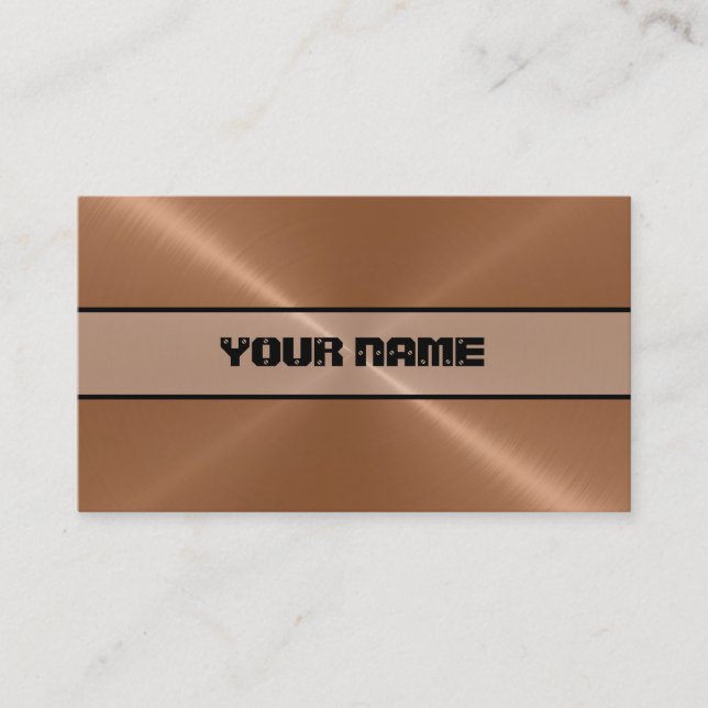 Copper Shiny Stainless Steel Metal Business Card (Front)
