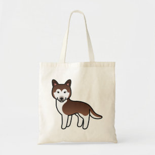 Copper Siberian Husky Cartoon Dog Tote Bag