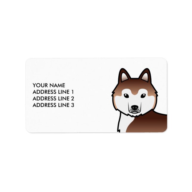 Copper Siberian Husky Dog & Custom Text Label (Front)