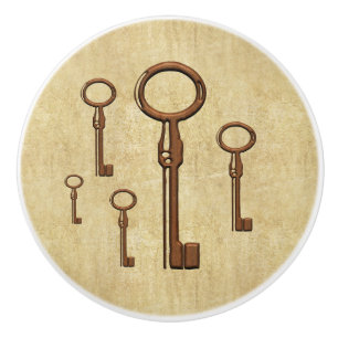 Copper Skeleton Key Knob