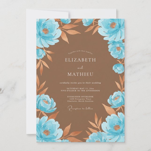 Copper Sky Wildflower Wedding Invitation (Front)