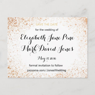 Copper Spray Wedding Collection Save The Date Announcement Postcard