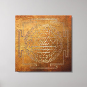 Copper Sri Yantra - Wrapped Canvas