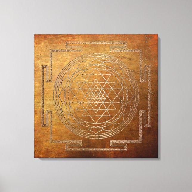 Copper Sri Yantra - Wrapped Canvas (Front)