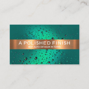 Copper Stripe On Water Drop Auto Car Business Card