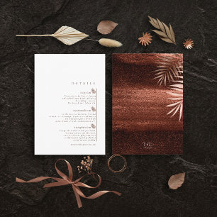 Copper Sunset Palm Leaves Wedding Details ID1323 Enclosure Card