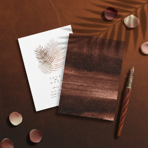 Copper Sunset Palm Leaves Wedding ID1323 Save The Date