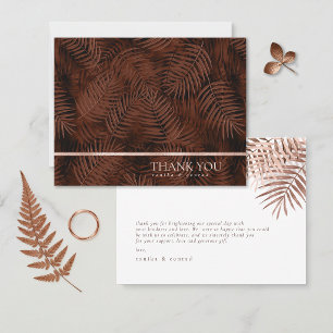 Copper Sunset Palms Pattern Thank You ID1323 Card