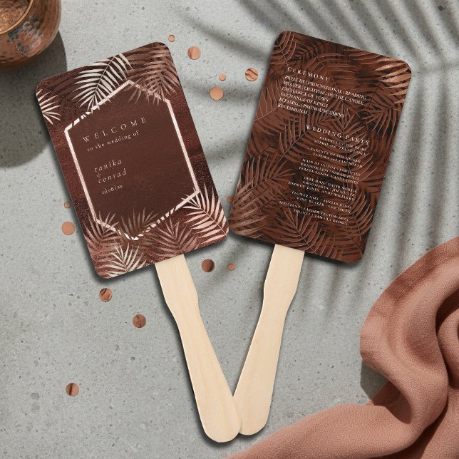 Copper Sunset Wedding Program ID1323 Hand Fan (Creator Uploaded)