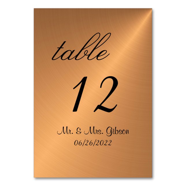 Copper Table Number (Front)