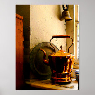 Copper Tea Kettle on Windowsil Poster
