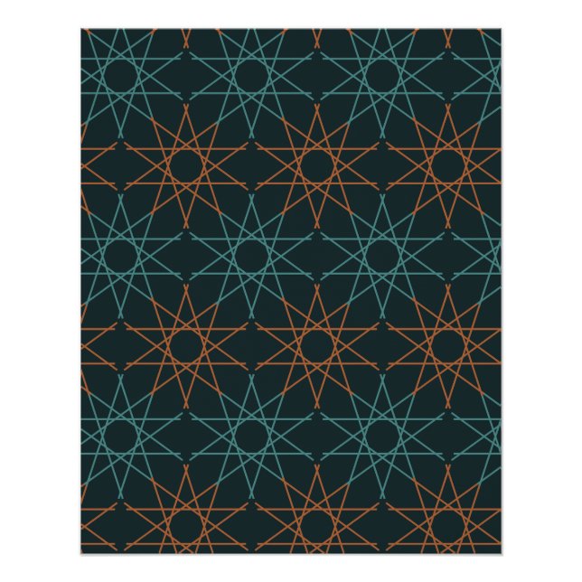 Copper Teal Geometry Poster (Front)