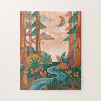 Copper Teal Redwood Forest Puzzle