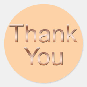 Copper Thank You Stickers