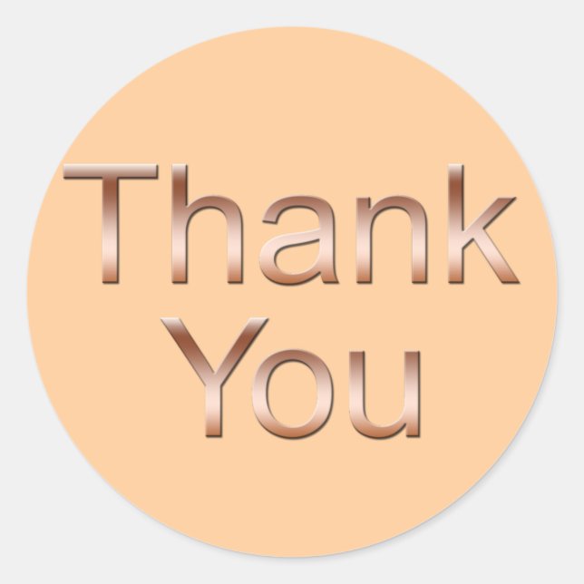 Copper Thank You Stickers (Front)