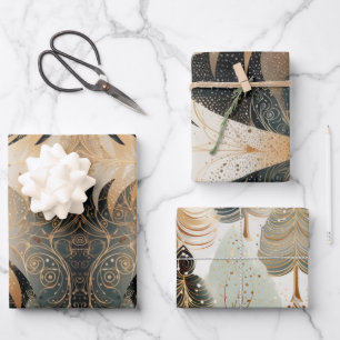 Copper Trees In A Forest Pattern Design Wrapping Paper Sheet