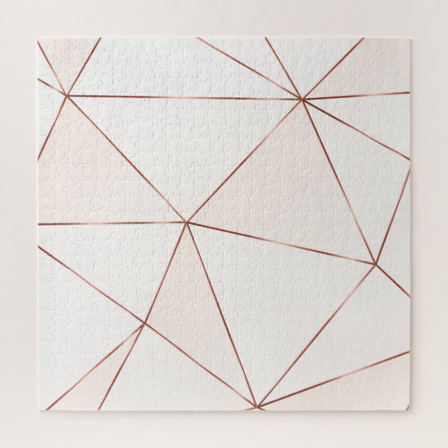 Copper triangles, metallic, glitter, polygonal. jigsaw puzzle (Vertical)