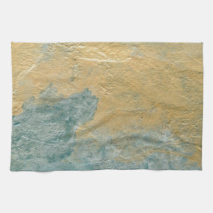 Copper Turquoise Faux Finish Kitchen Towel