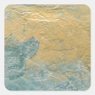 Copper Turquoise Faux Finish Square Sticker
