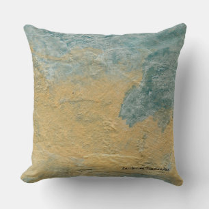 Copper Turquoise Faux Stone Pattern Throw Pillows