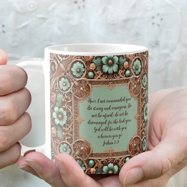 Copper Turquoise Fillagree Frame Customizable  Coffee Mug (Creator Uploaded)