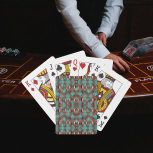 Copper Turquoise Pattern Playing Cards