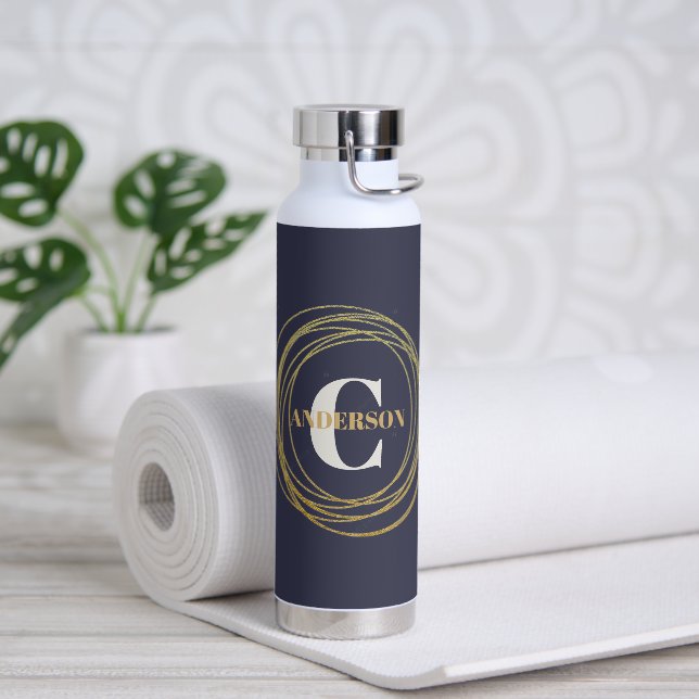 Copper Vacuum Insulated Bottle W/Golden Circles L (Yoga)