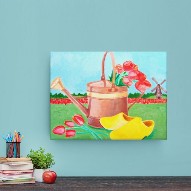 Copper Watering Can and Tulips Canvas Print (Creator Uploaded)