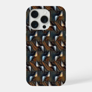 Copper Waves Abstract Geometric Flow Pattern 1303 iPhone 15 Pro Case